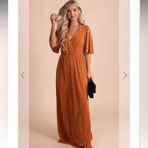 Orange Bella Ella Boutique Clair de Lune Ribbed Maxi Dress